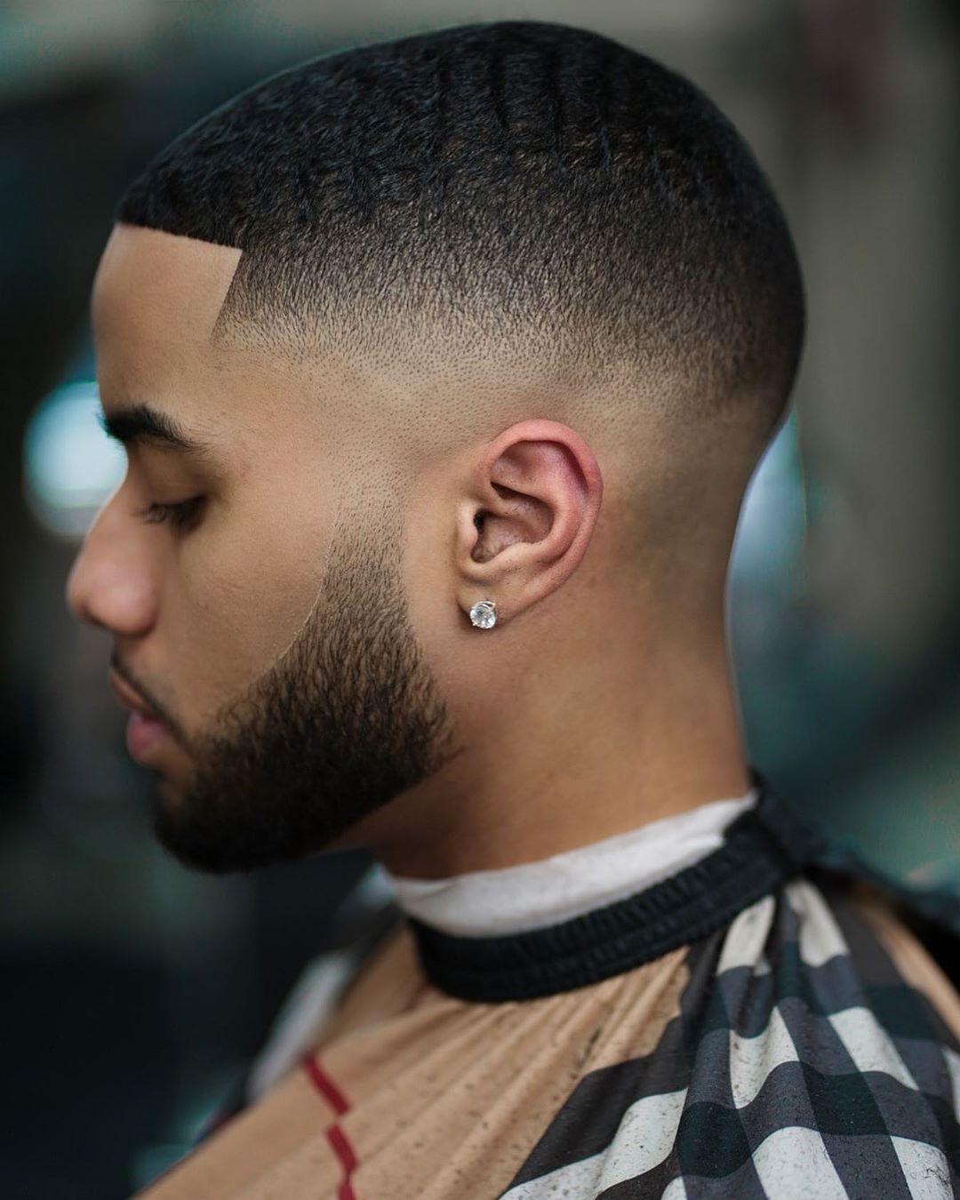 Mid skin fade caesar cut